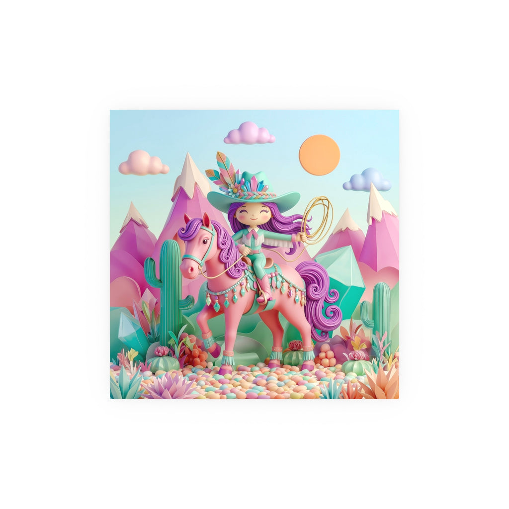 Whimsical Cowgirl Pony Poster — Colorful Pastel Wall Art