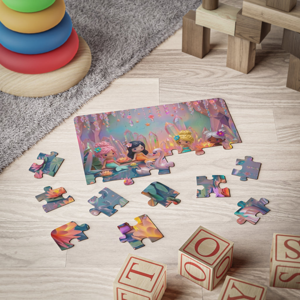 Mermaid Cove 30-Piece Kids Puzzle — Magical Swans & Mermaids