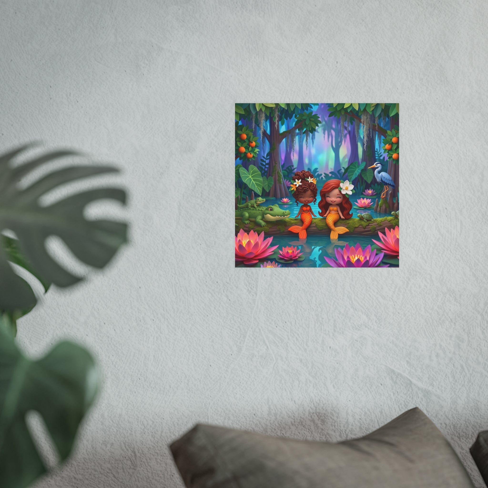 Mermaid Swamp Friends Art Print