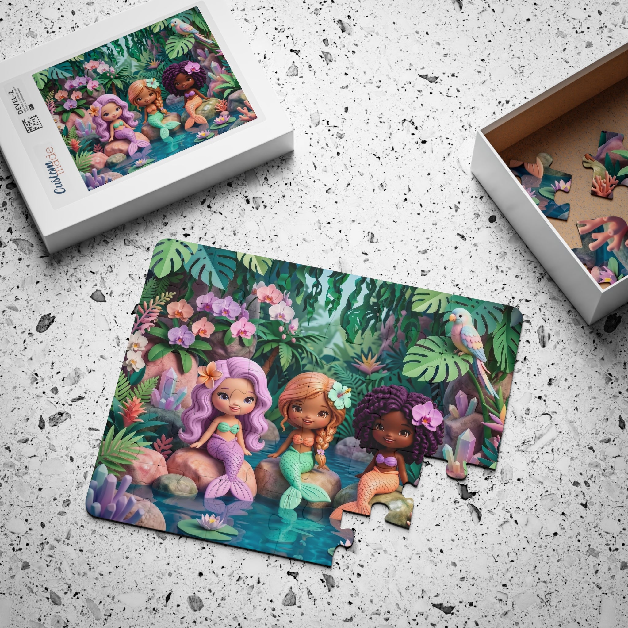 Colorful Tropical Mermaid Friends — 30-Piece Kids Puzzle