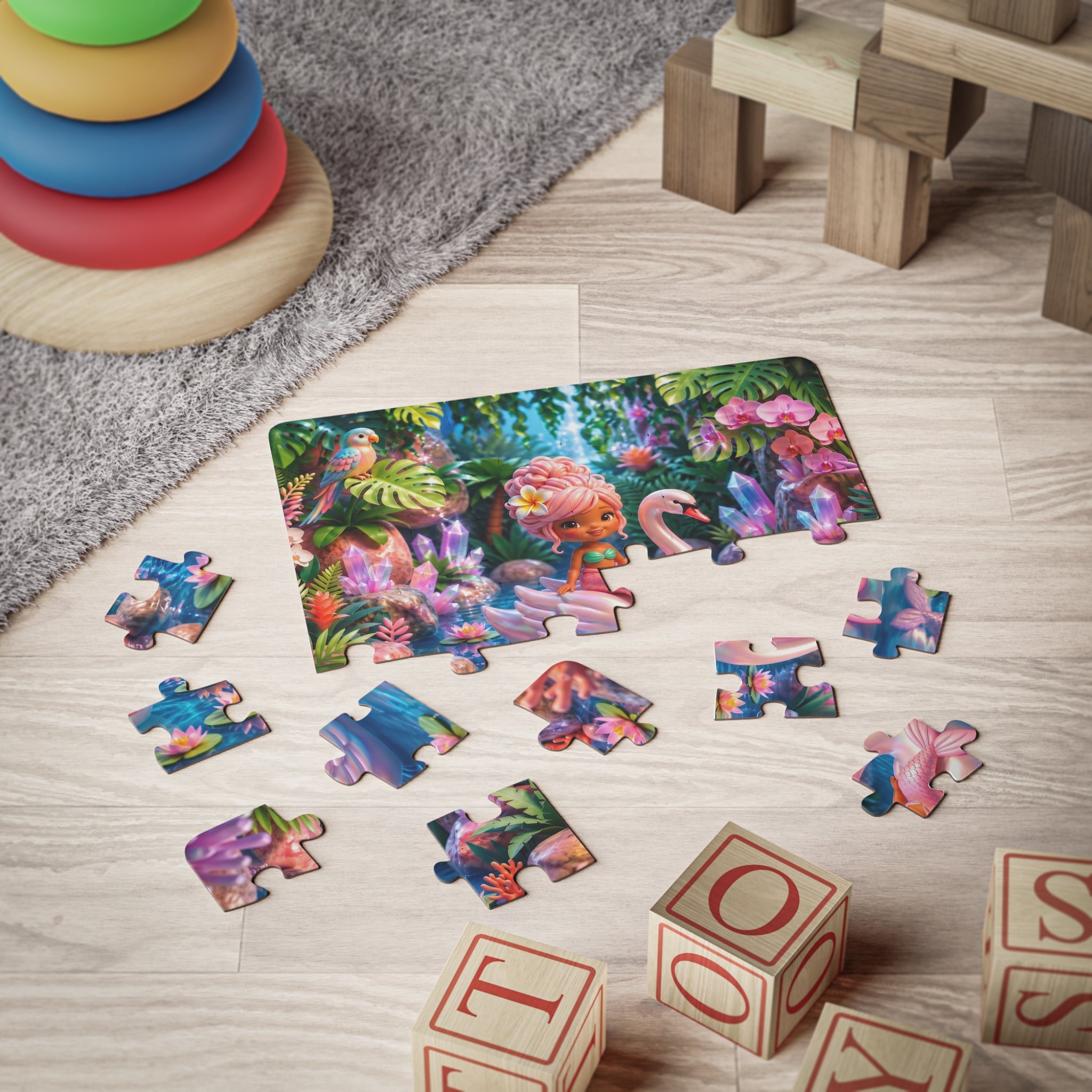 Mermaid & Swan Friend — 30-Piece Jigsaw Puzzle