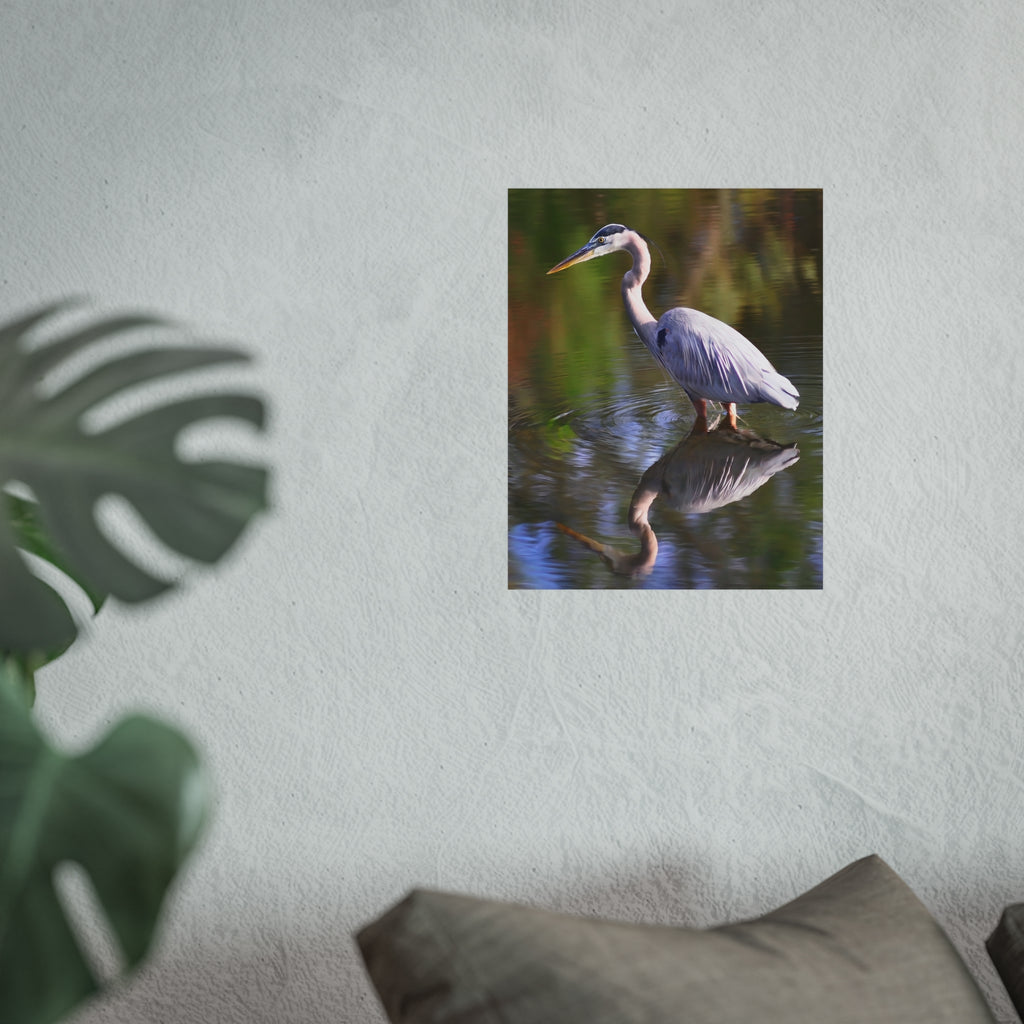 Heron Reflection Fine Art Print