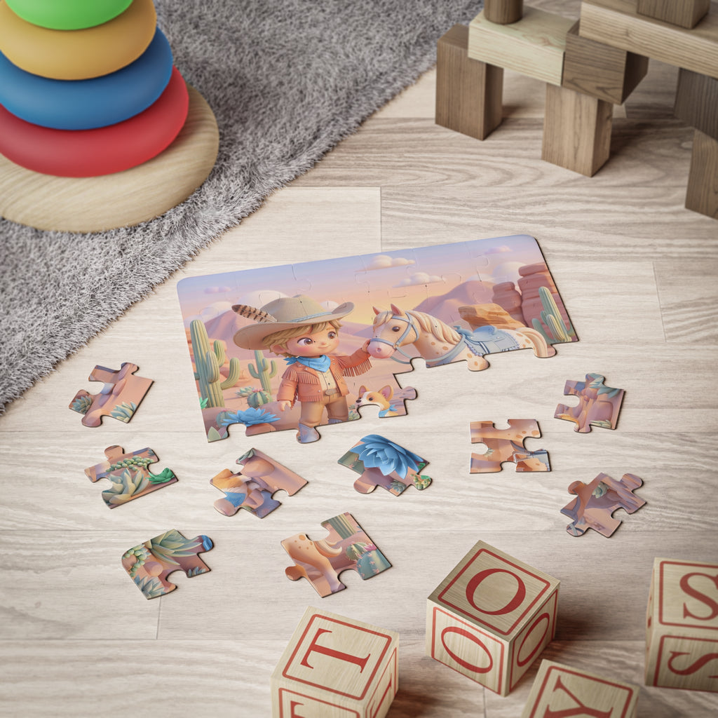Cute Cowboy & Pony Desert Scene — 30-Piece Kids Puzzle