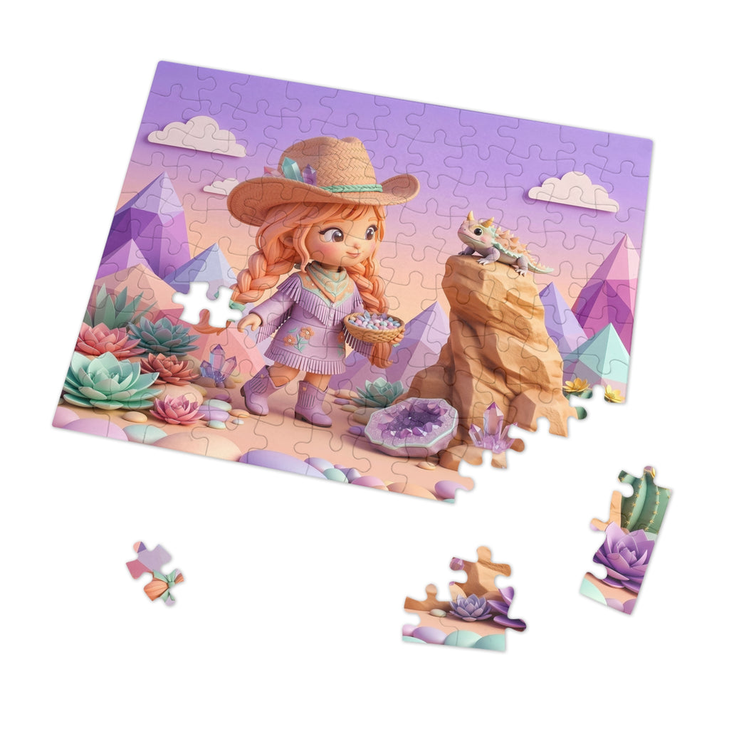 Desert Gem Girl Jigsaw Puzzle — 500 Piece Cute Cowgirl with Tin