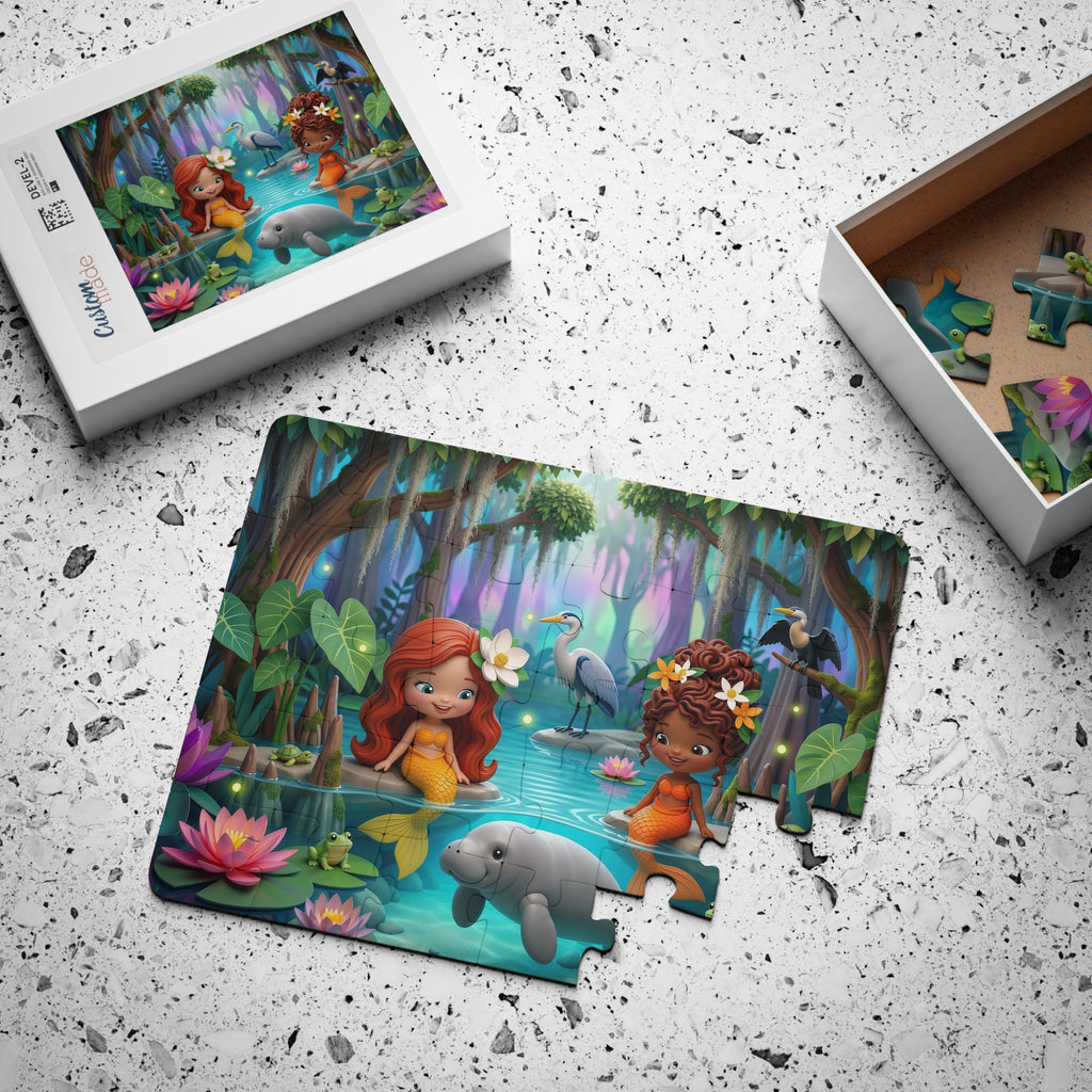 Mermaid Friends in Magical Swamp — 30-Piece Kids Puzzle