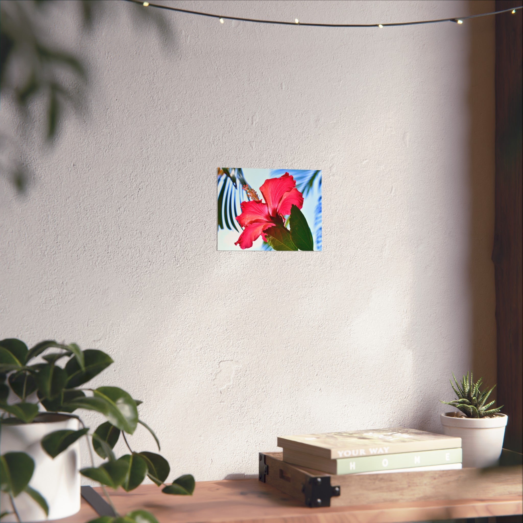 Hibiscus Tropical Floral Wall Art Print