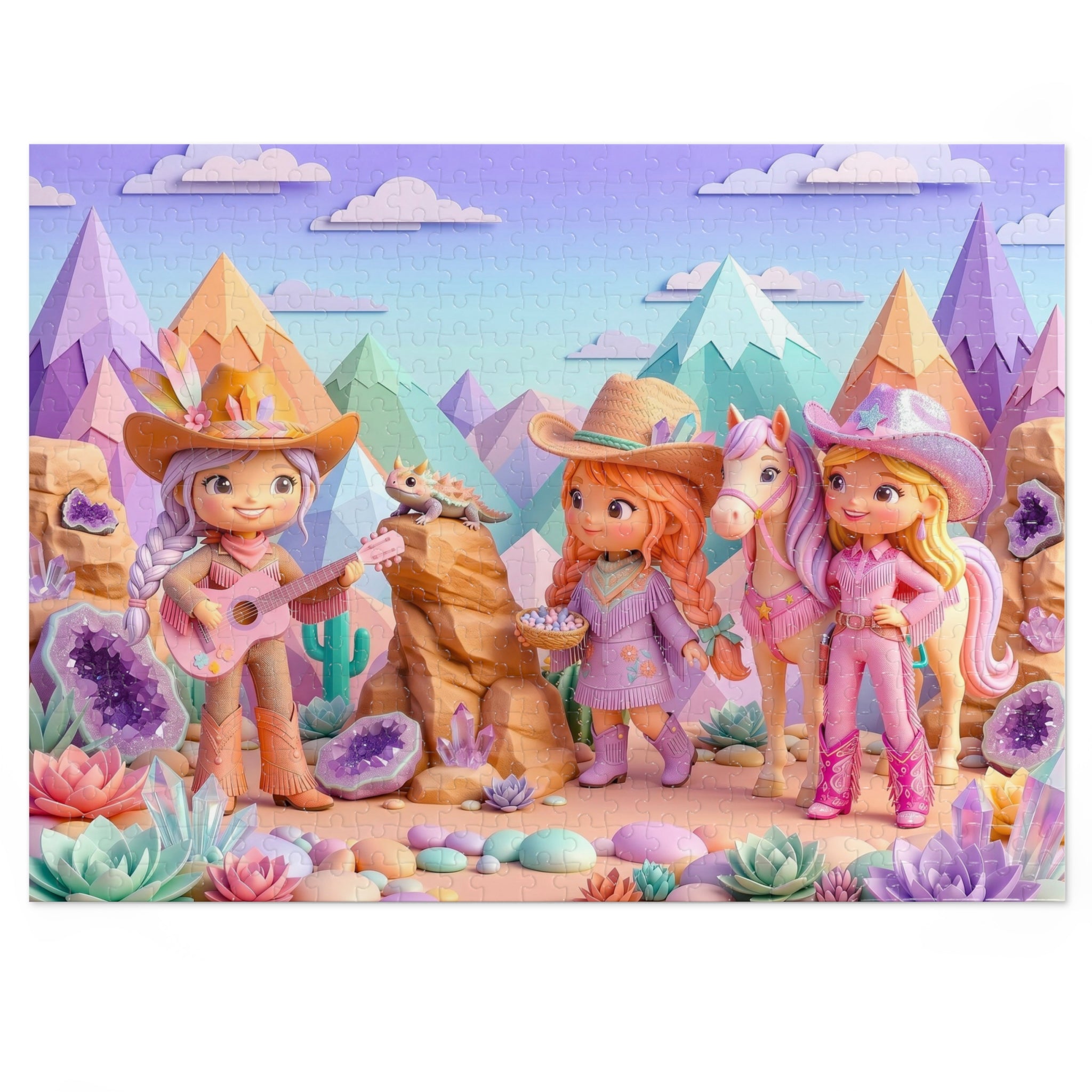 Cowgirl Jigsaw Puzzle with Tin – Pastel Adventure Puzzle
