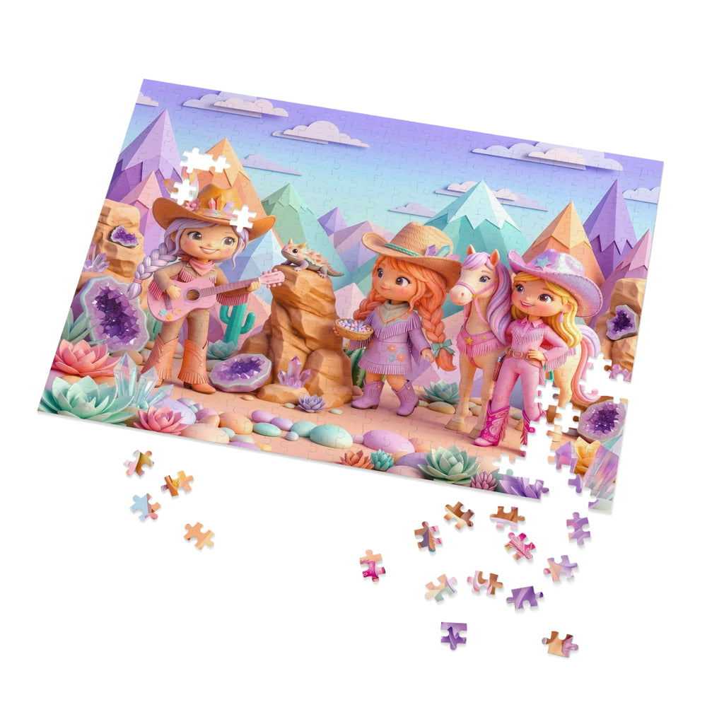 Cowgirl Jigsaw Puzzle with Tin – Pastel Adventure Puzzle
