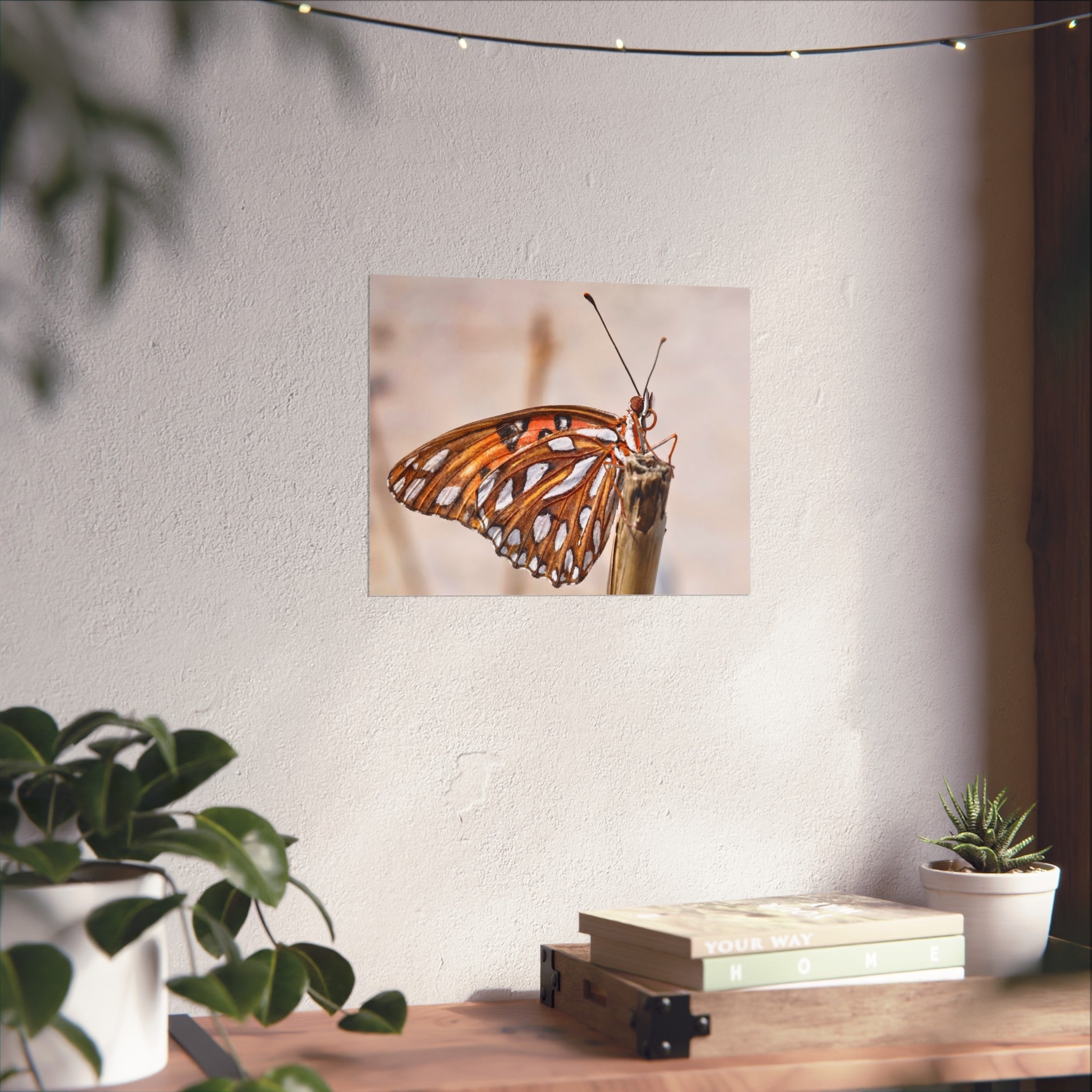 Butterfly Macro Fine Art Poster — Orange Gulf Fritillary Close-Up