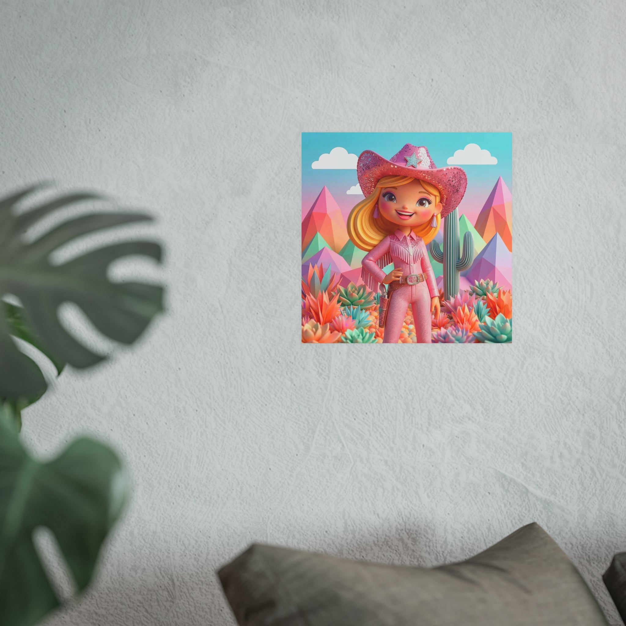Cowgirl Art Print Poster — Cute Pastel Western Wall Decor