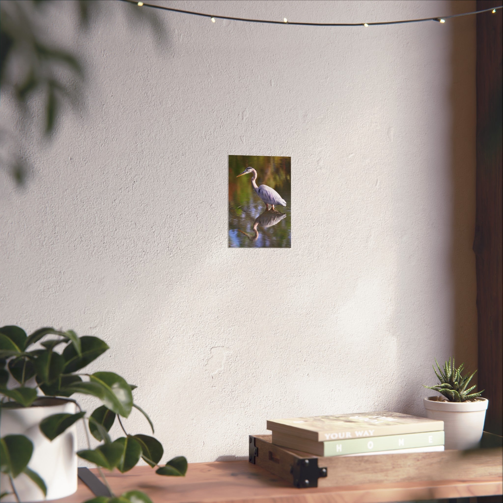 Heron Reflection Fine Art Print