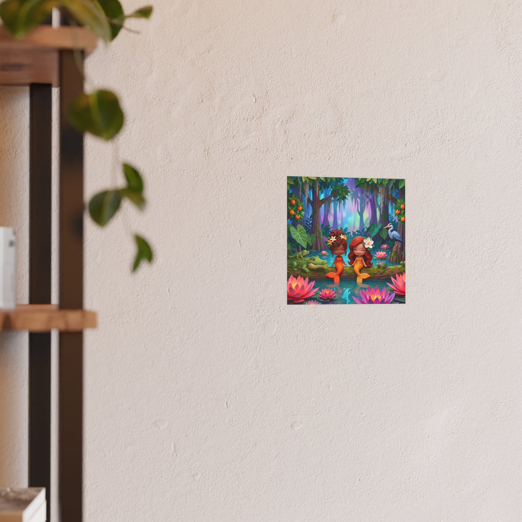 Mermaid Swamp Friends Art Print