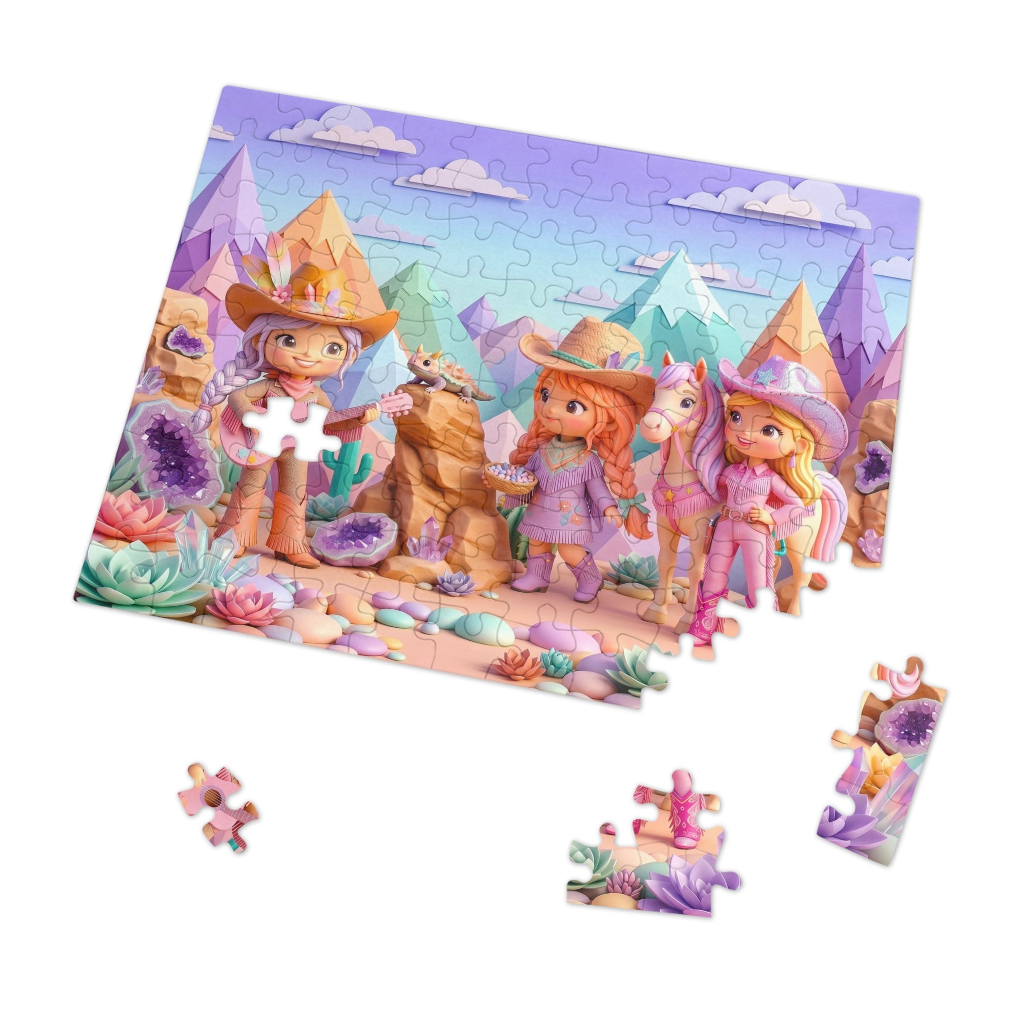 Cowgirl Jigsaw Puzzle with Tin – Pastel Adventure Puzzle