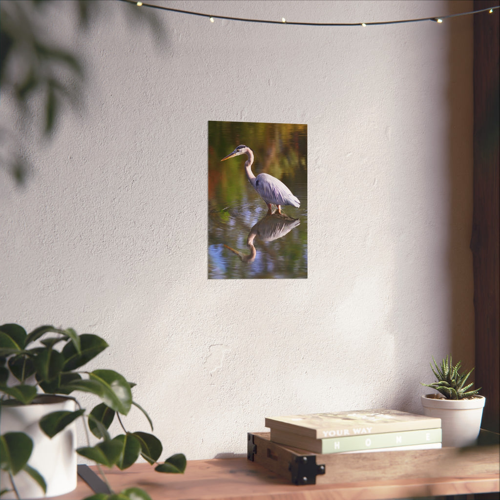 Heron Reflection Fine Art Print