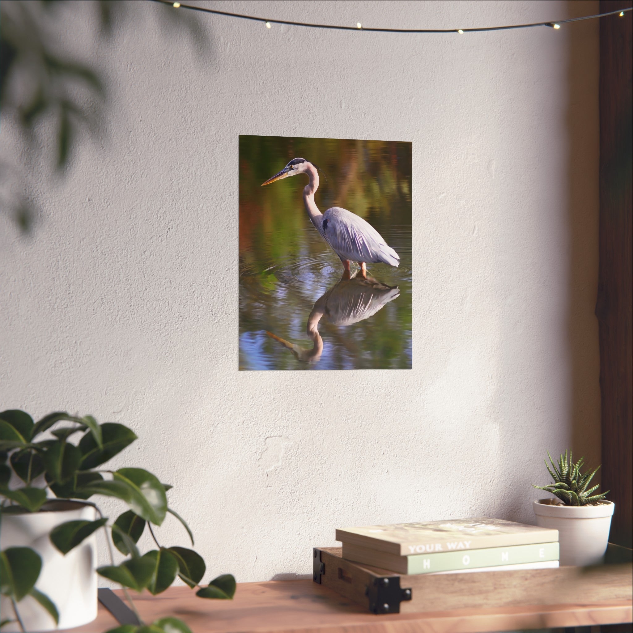 Heron Reflection Fine Art Print