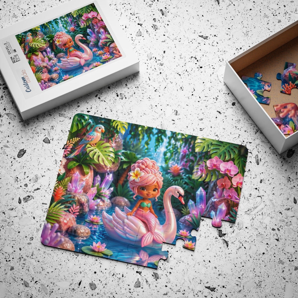 Mermaid & Swan Friend — 30-Piece Jigsaw Puzzle