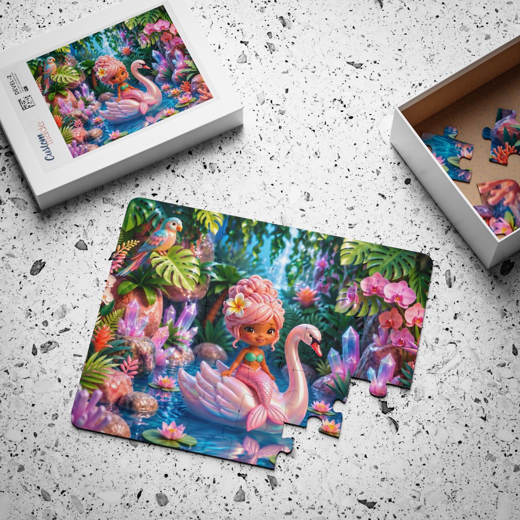 Mermaid & Swan Friend — 30-Piece Jigsaw Puzzle