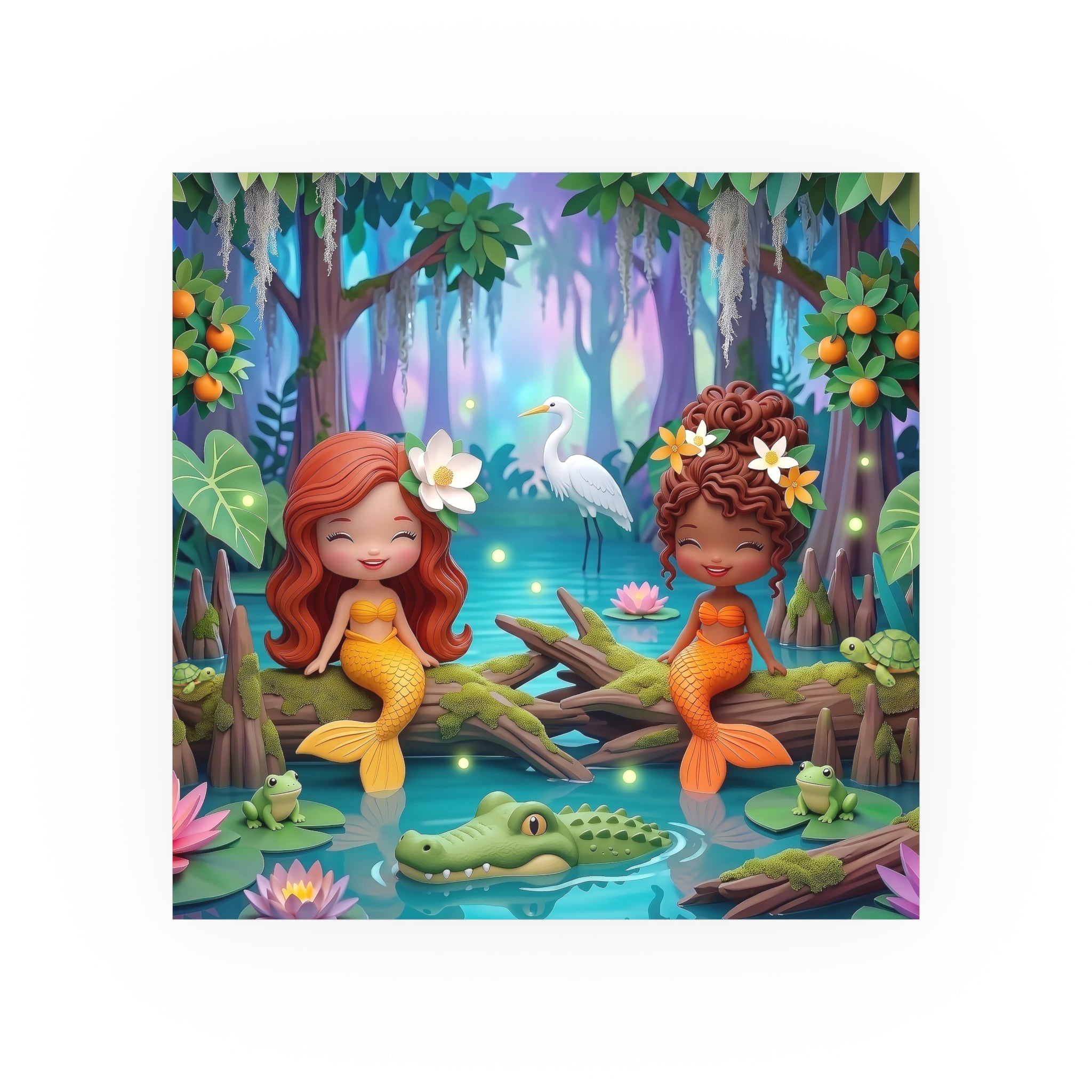 Cute Swamp Mermaids Art Print
