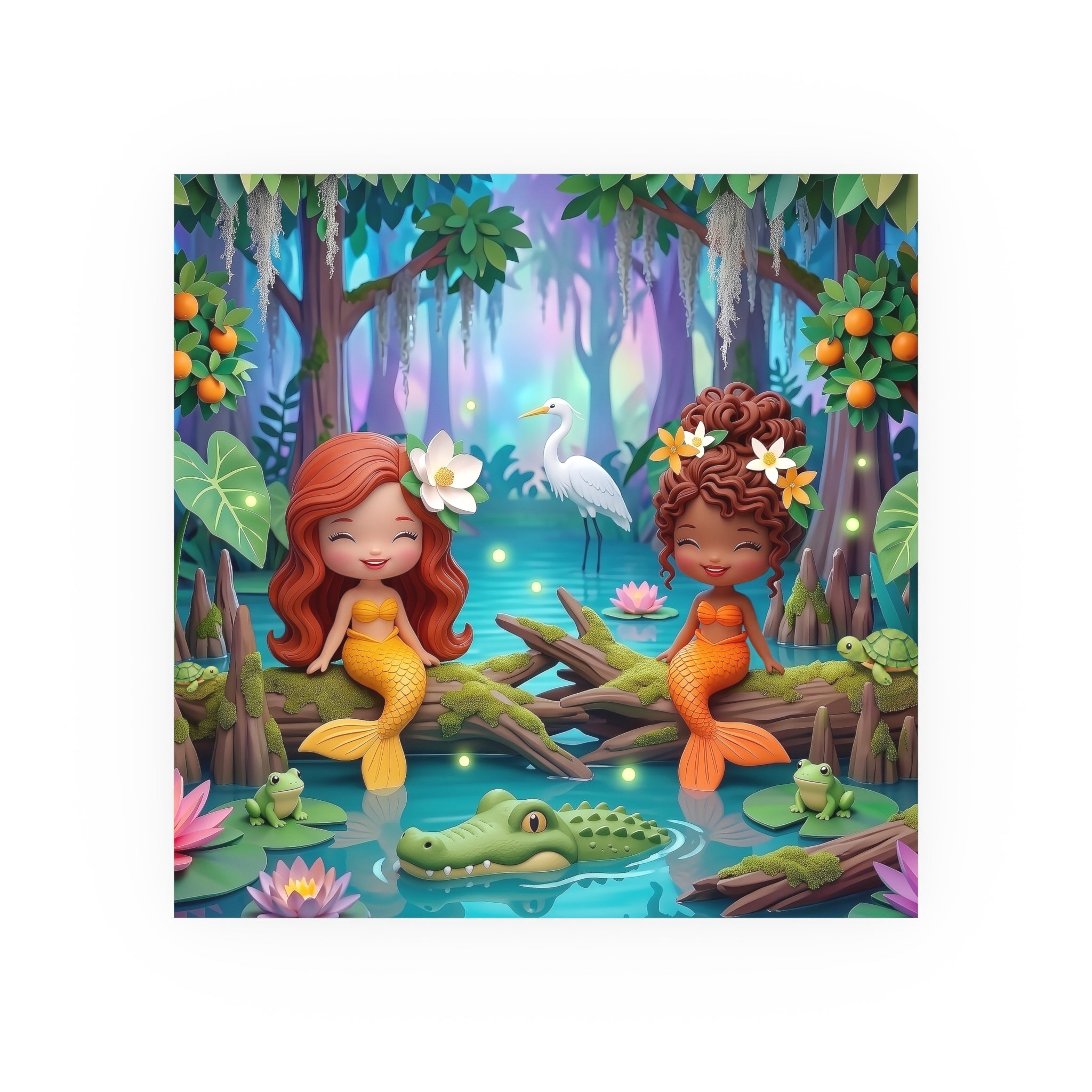 Cute Swamp Mermaids Art Print