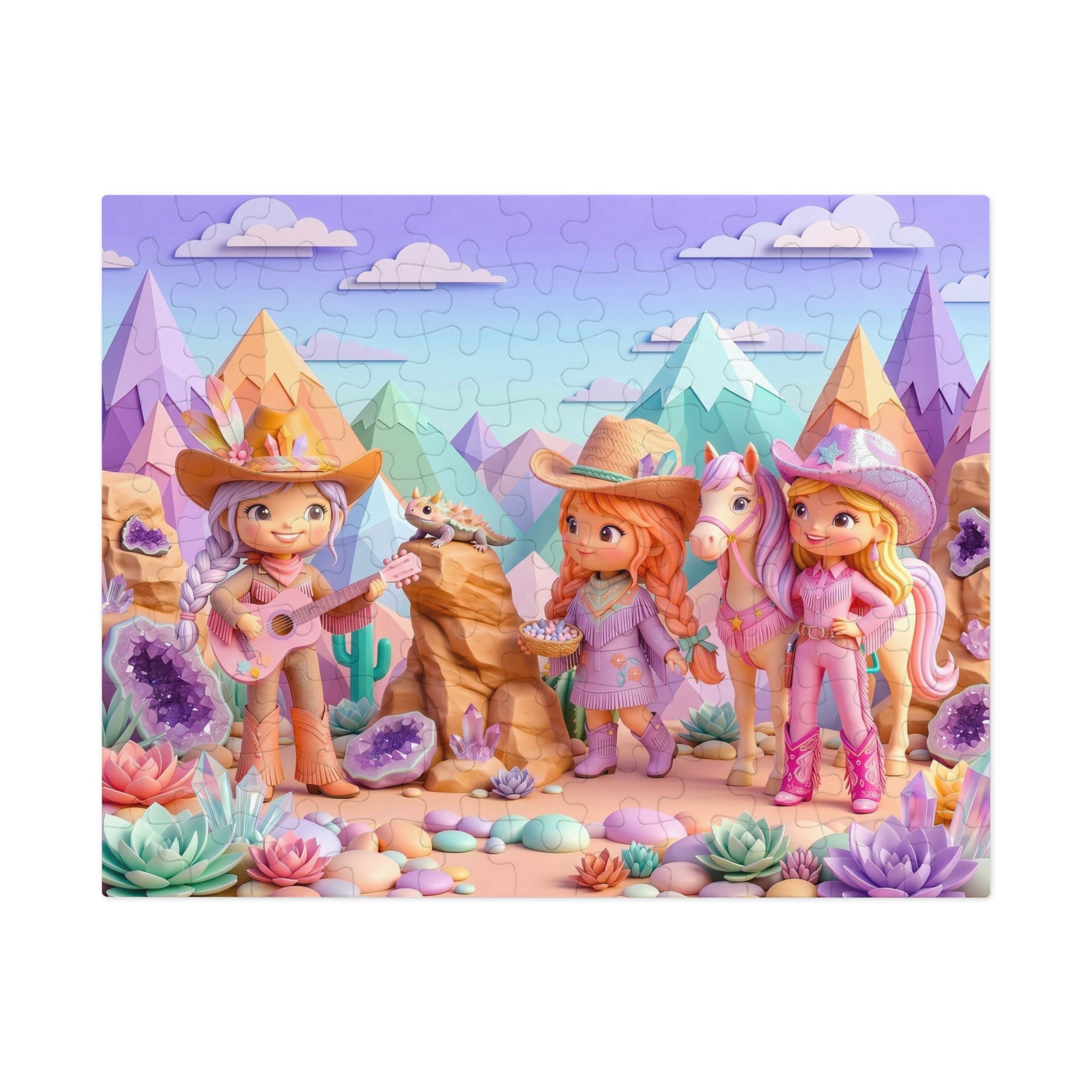 Cowgirl Jigsaw Puzzle with Tin – Pastel Adventure Puzzle