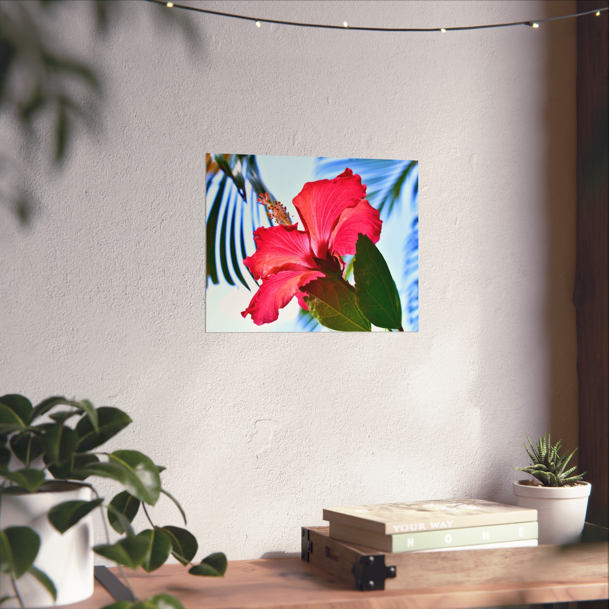 Hibiscus Tropical Floral Wall Art Print