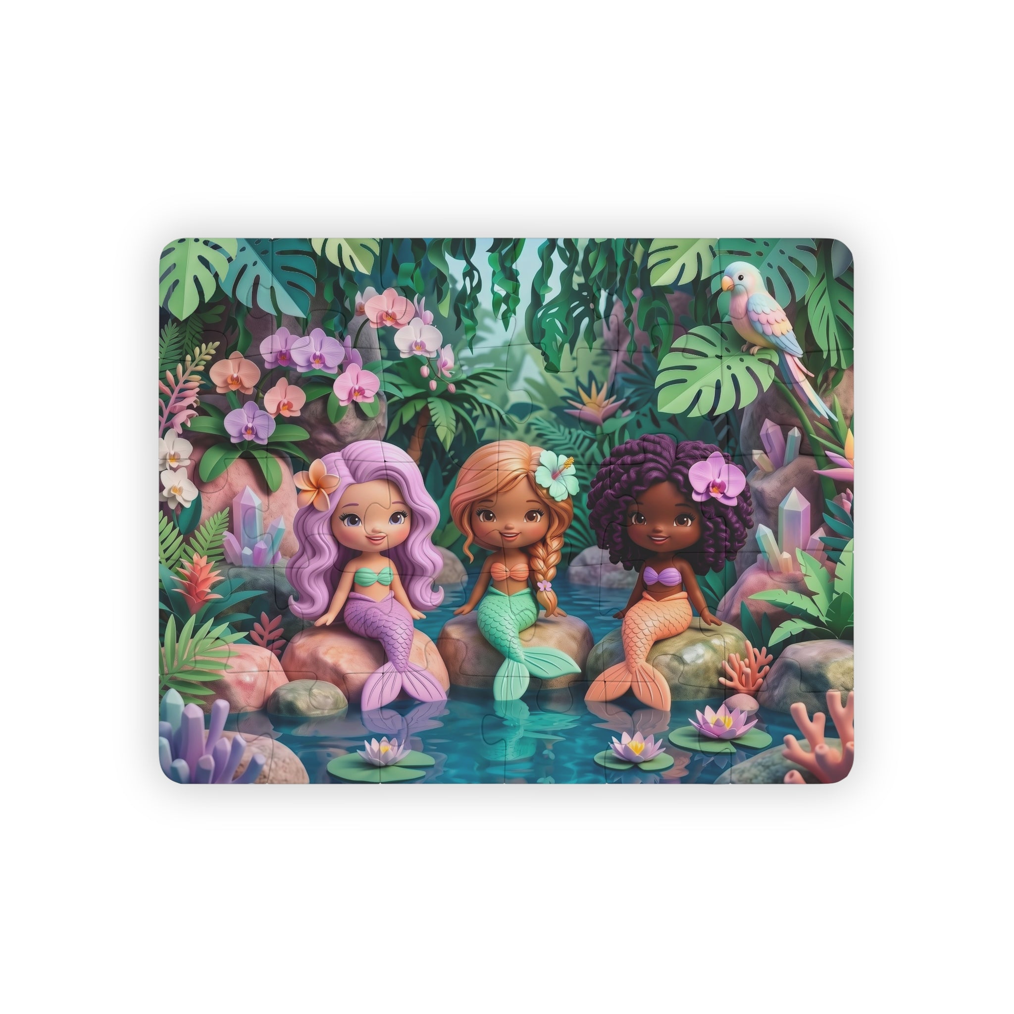 Colorful Tropical Mermaid Friends — 30-Piece Kids Puzzle