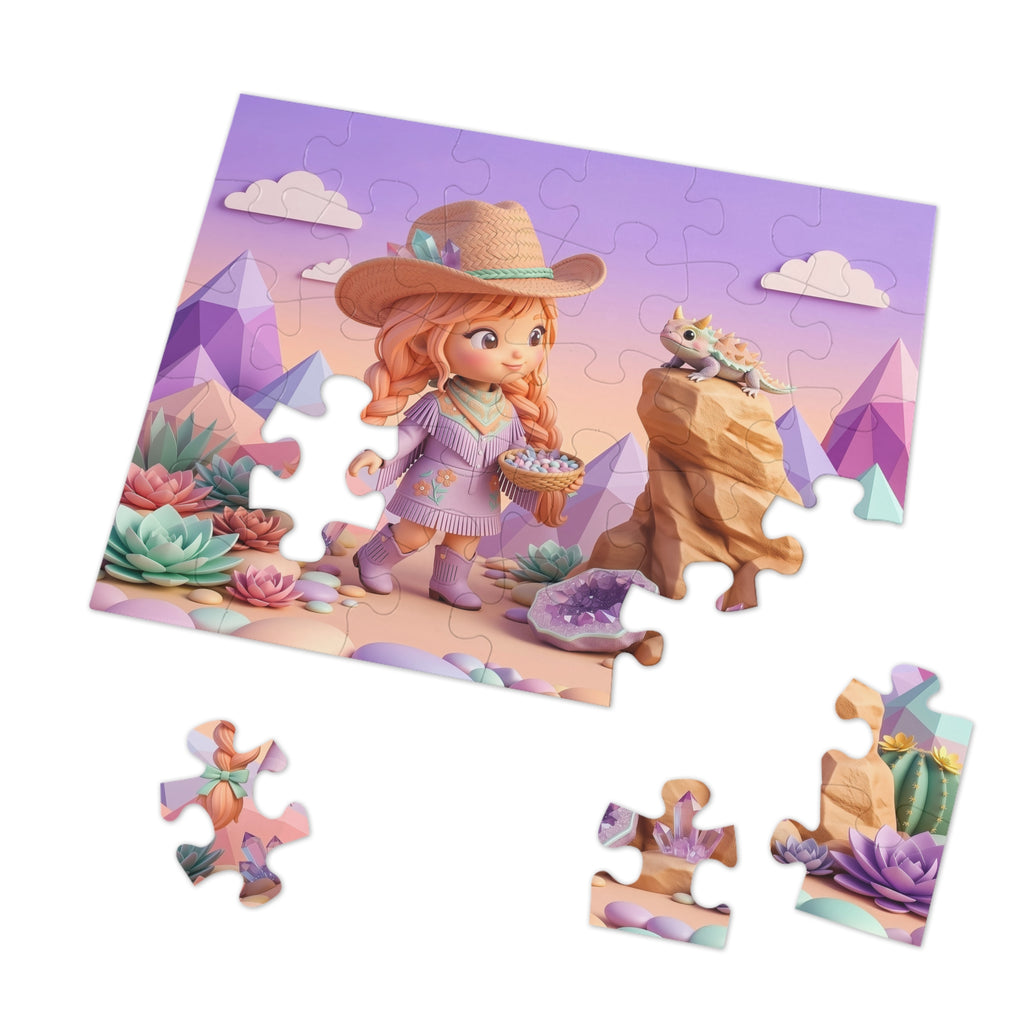 Desert Gem Girl Jigsaw Puzzle — 500 Piece Cute Cowgirl with Tin