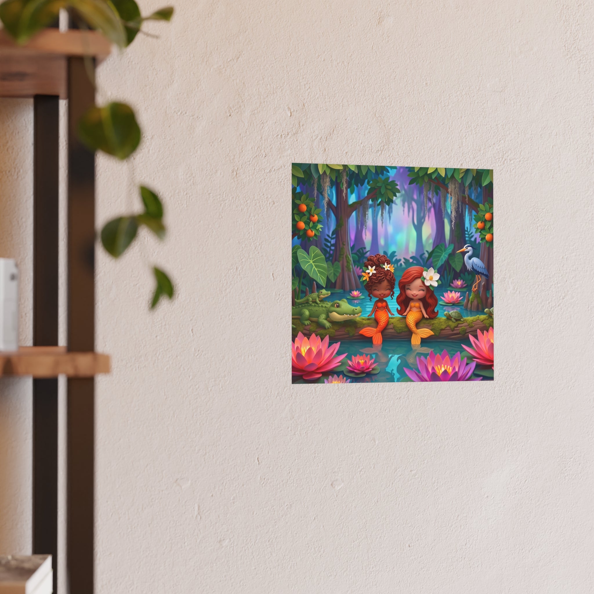 Mermaid Swamp Friends Art Print