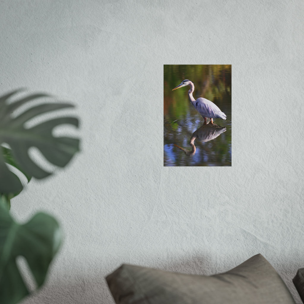 Heron Reflection Fine Art Print