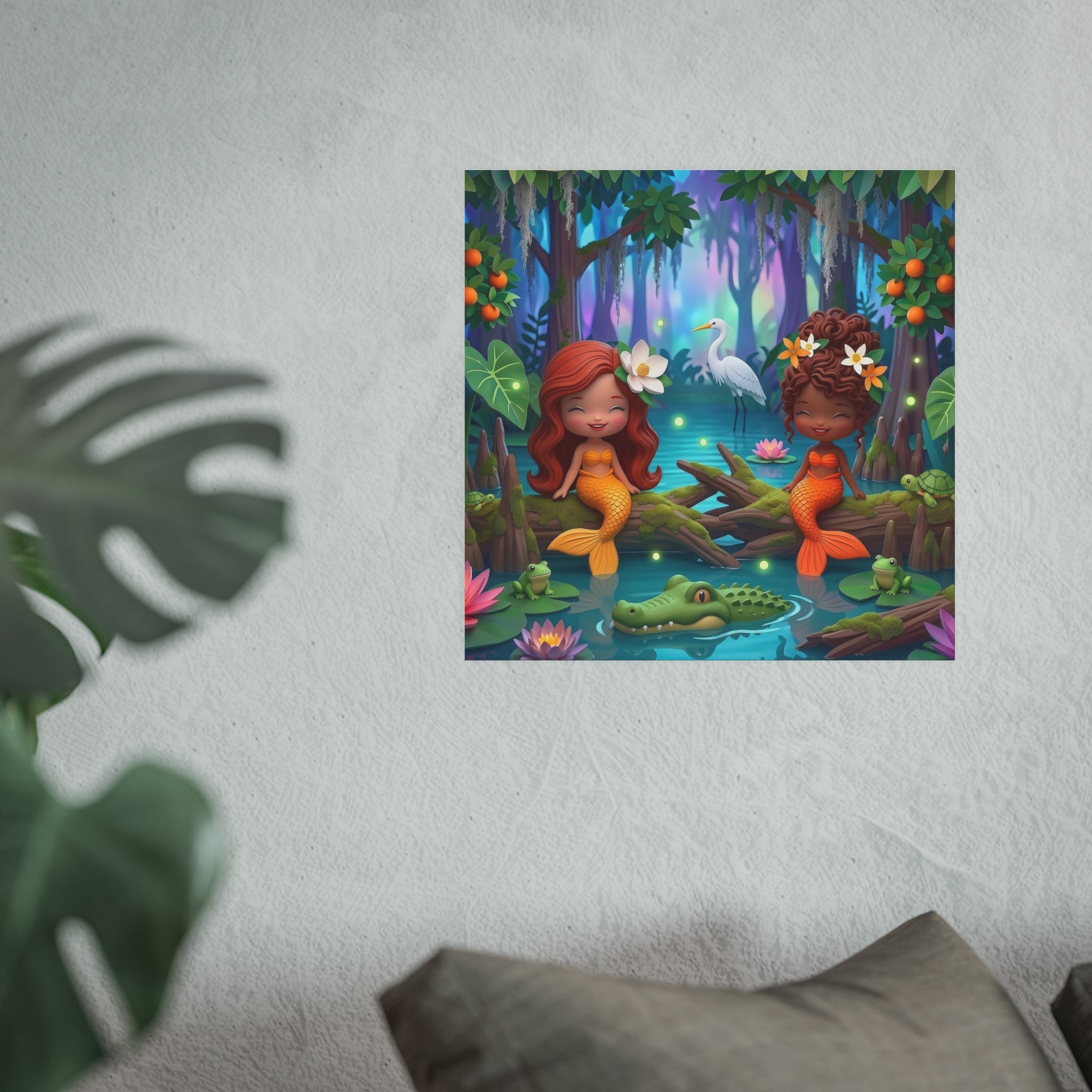 Cute Swamp Mermaids Art Print