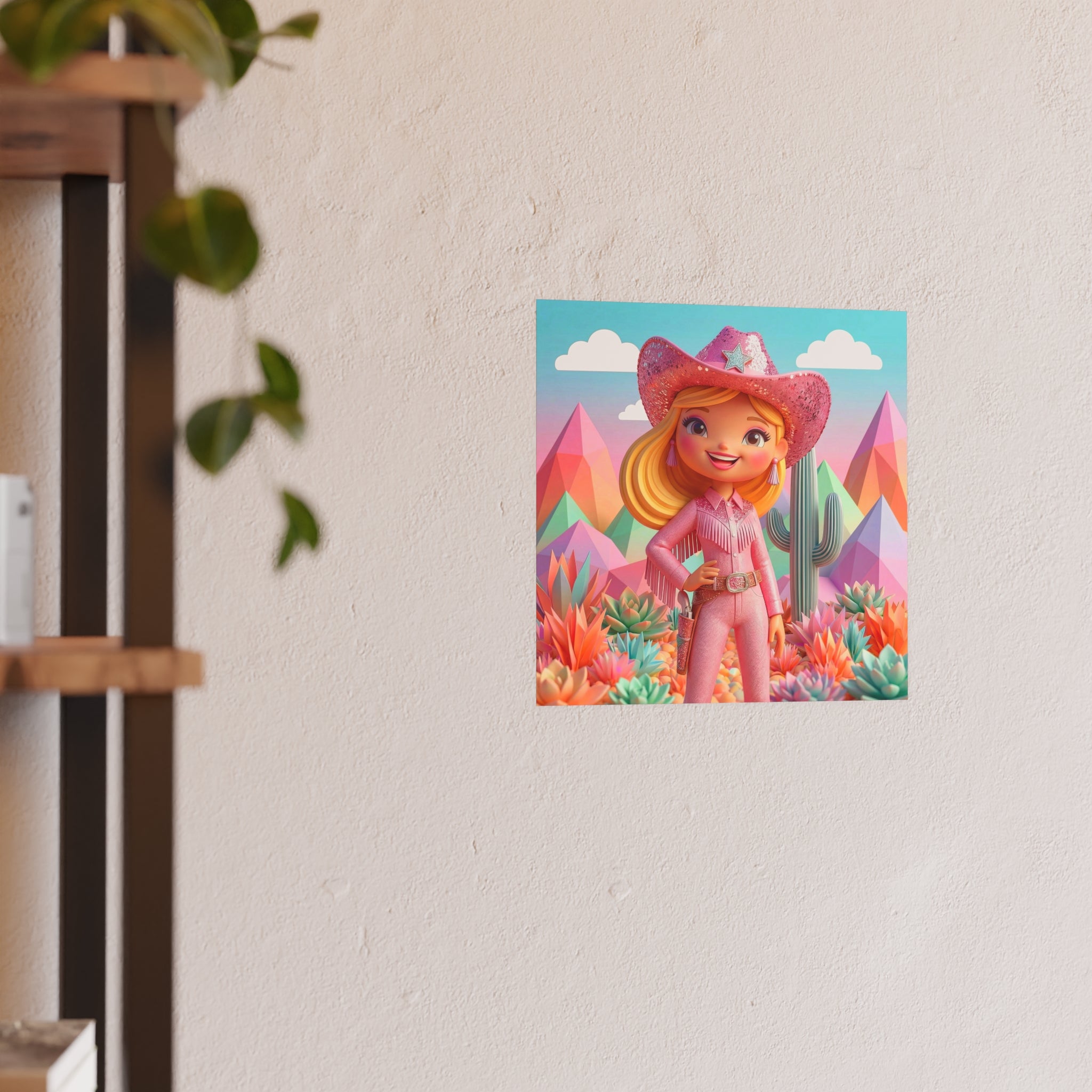 Cowgirl Art Print Poster — Cute Pastel Western Wall Decor