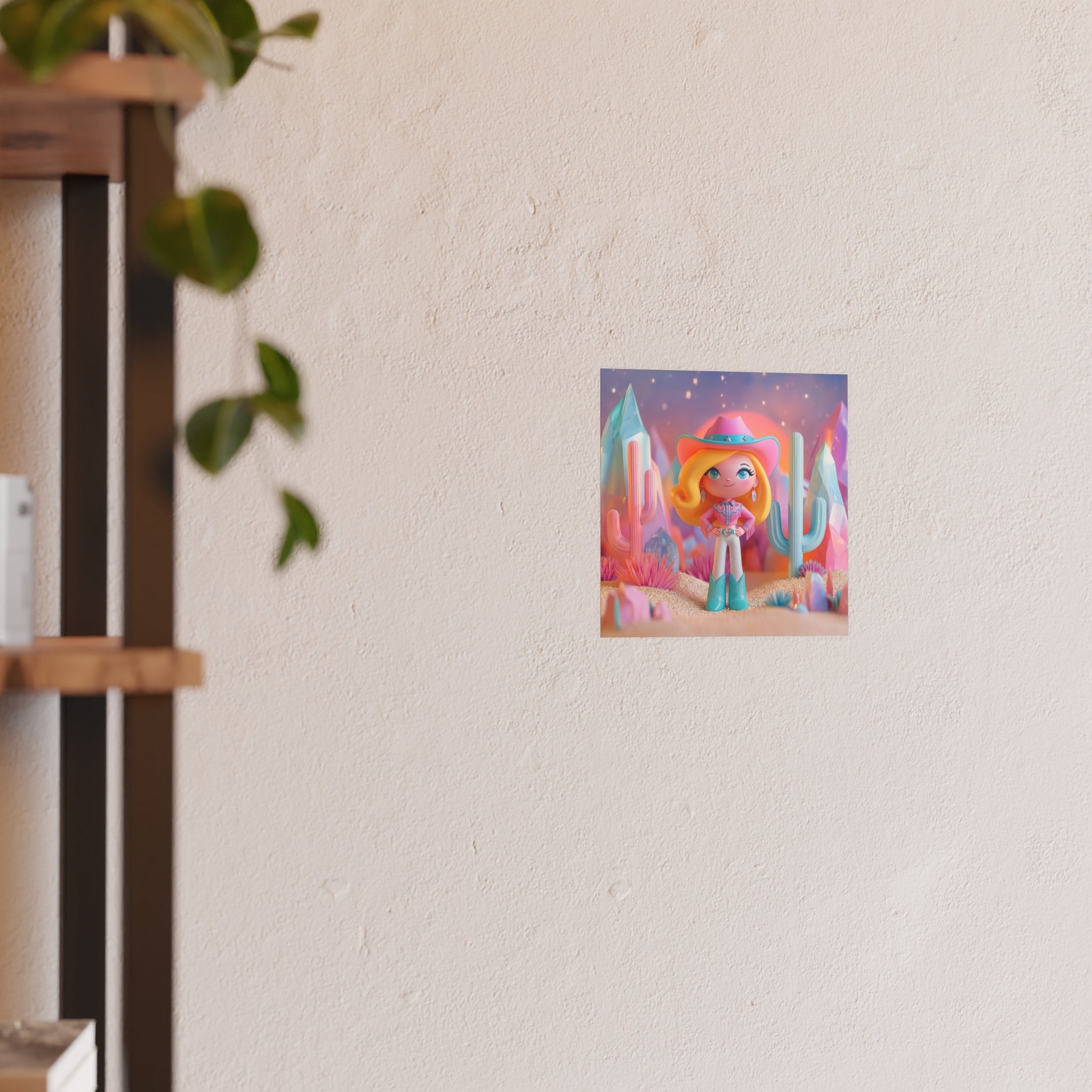 Cute Cowgirl Poster — Pastel Desert Satin/Matte Art Print