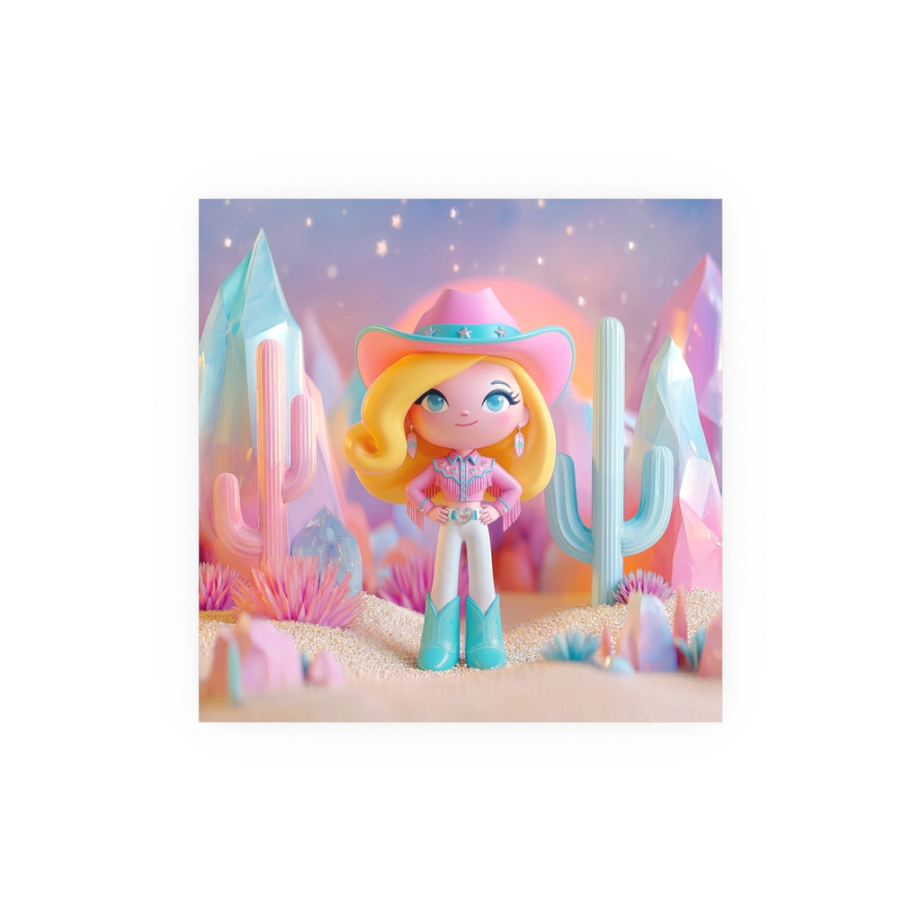 Cute Cowgirl Poster — Pastel Desert Satin/Matte Art Print