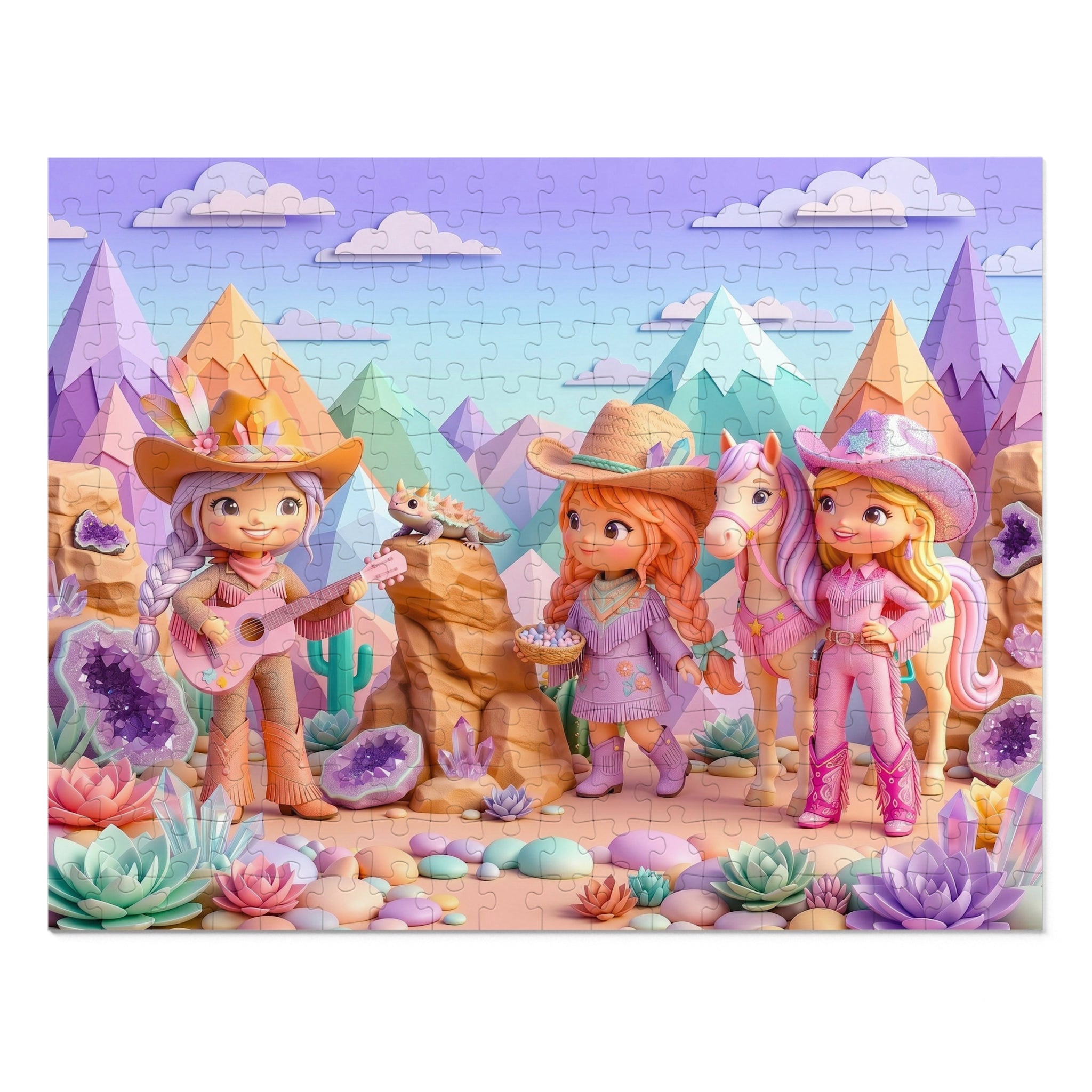 Cowgirl Jigsaw Puzzle with Tin – Pastel Adventure Puzzle