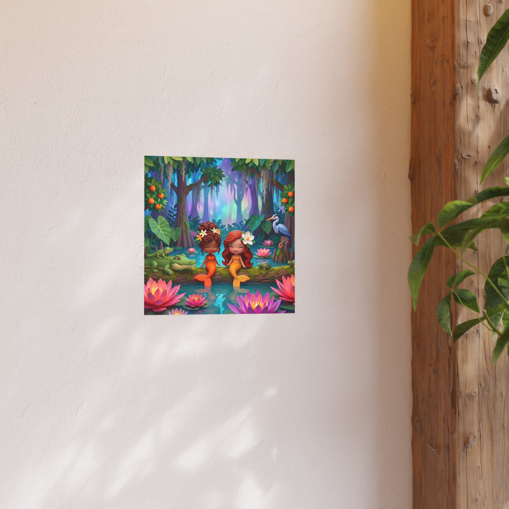 Mermaid Swamp Friends Art Print