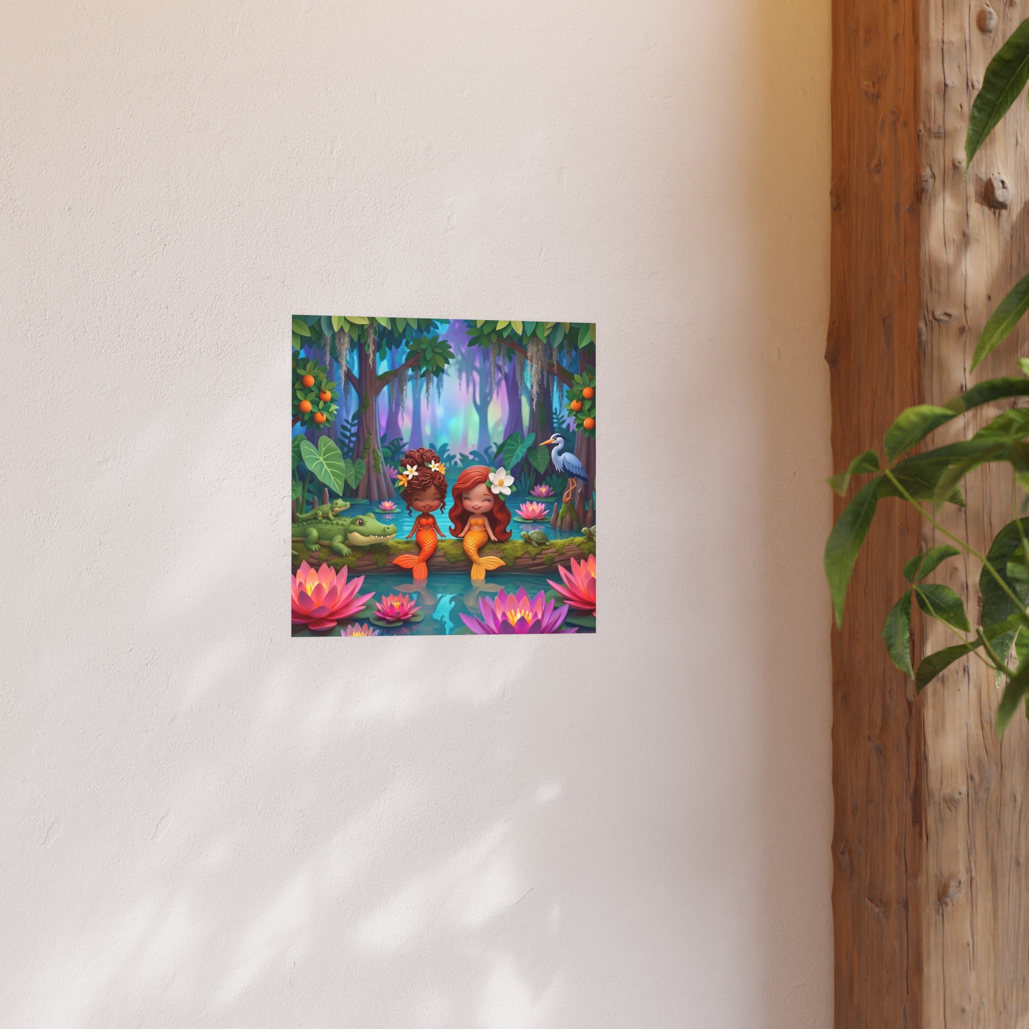 Mermaid Swamp Friends Art Print