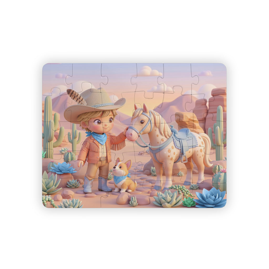 Cute Cowboy & Pony Desert Scene — 30-Piece Kids Puzzle