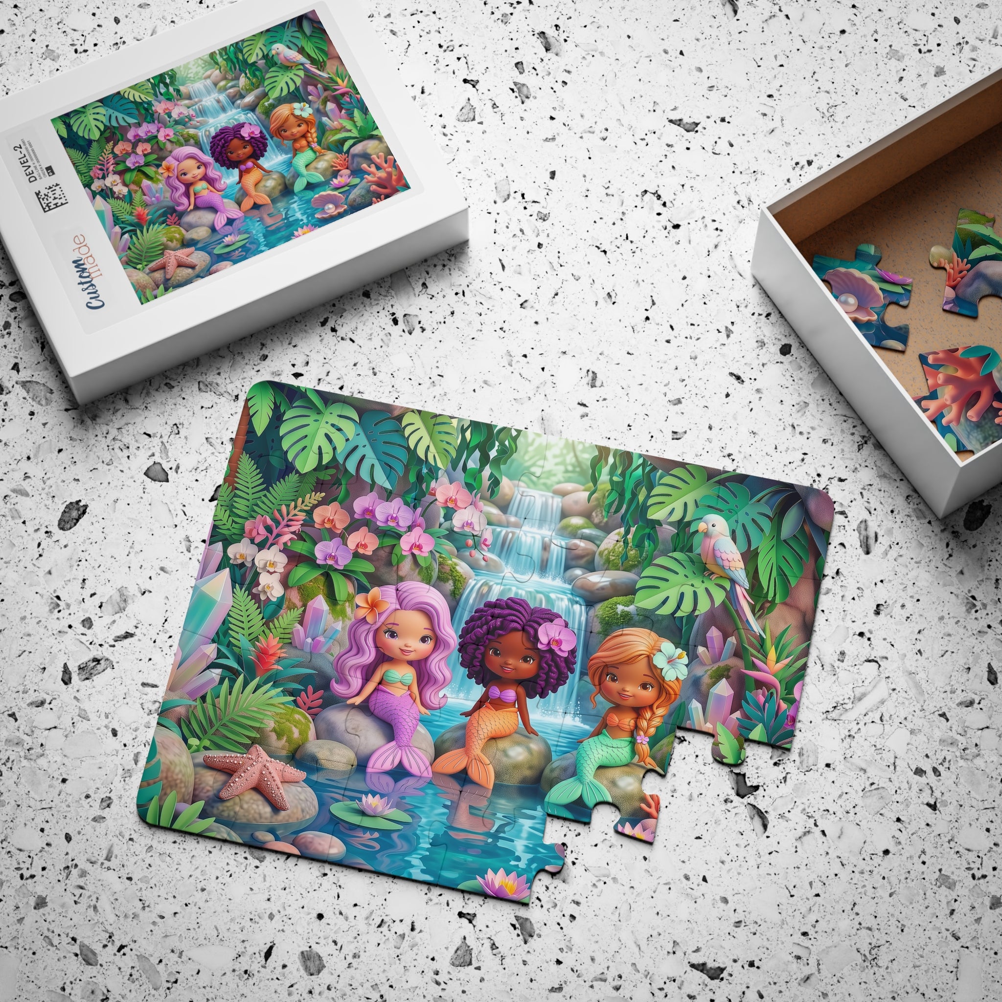 Colorful Tropical Mermaid Friends — 30-Piece Kids Puzzle