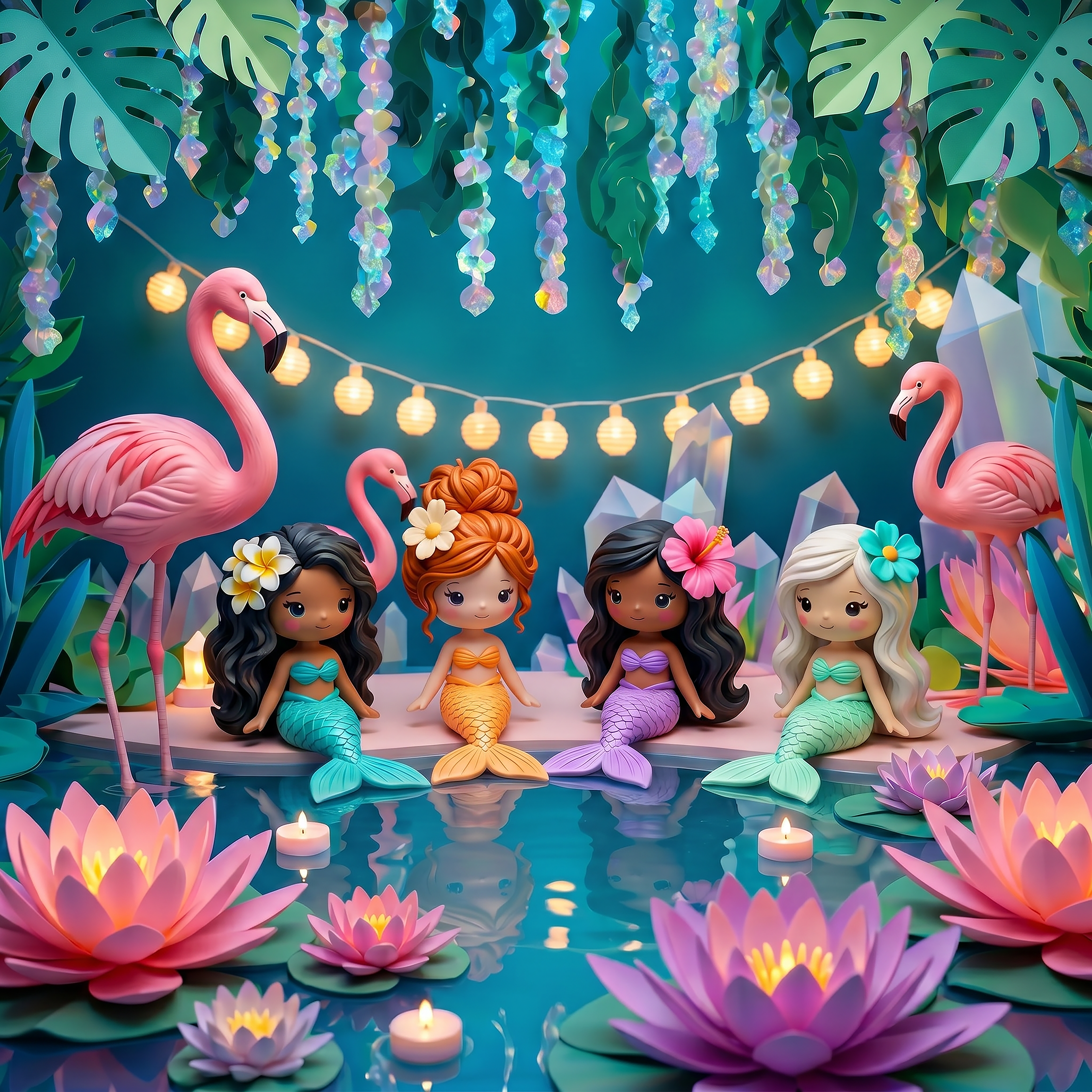 Colorful Night in Mermaid Cove — Satin/Matte Print