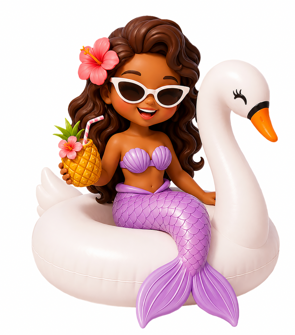Pool Mermaid Die-cut Sticker