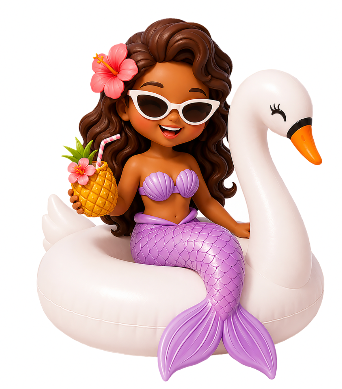 Pool Mermaid Die-cut Sticker